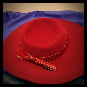 Vintage Adolfo II 100 percent wool burgundy hat
